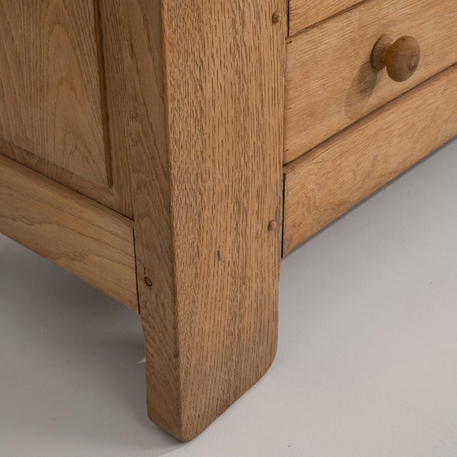Oak Brutalist Buffet, Antique, France, Circa 1970 For Sale - Image 12 of 14