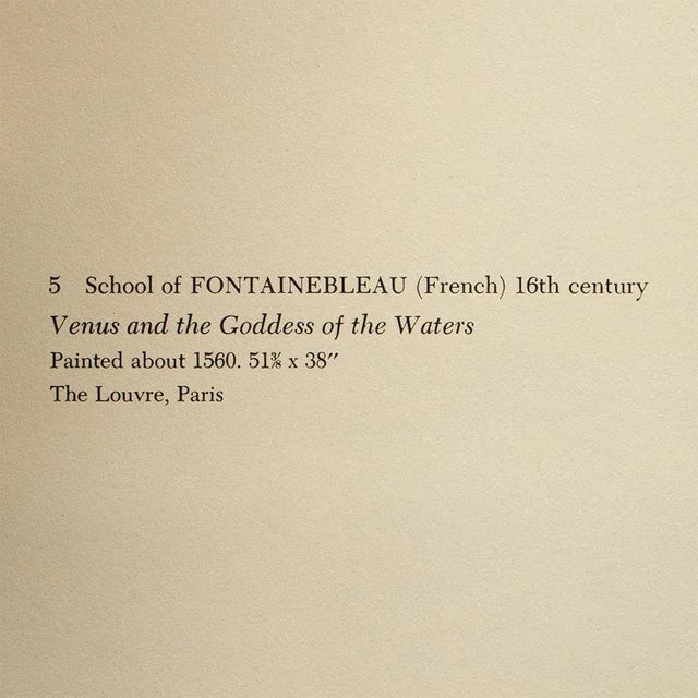 1950s 1955 After School of Fontainebleau "Venus and the Goddess of the Waters", Vintage Full-Color Print For Sale - Image 5 of 8