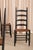 Set of 6 Antique Shaker Ladder Back Dining Chairs | Ebonized Wood, Hand-Woven Rush Seats For Sale - Image 4 of 14