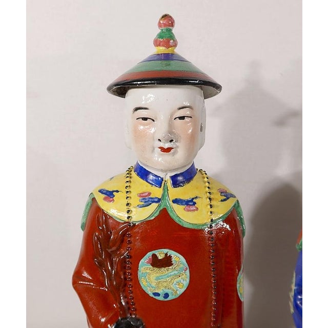 Mandarin Dignitary Statues in Earthenware, China, 1980s, Set of 3 For Sale - Image 6 of 18