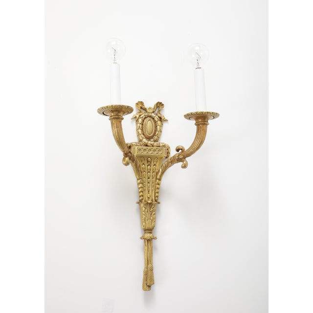 Mid-Century Modern 1950's French Bronze Sconces - a Pair For Sale - Image 3 of 14