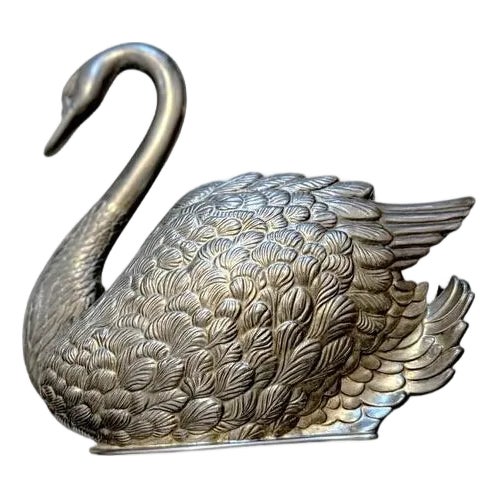 Vintage Godinger Silver Plated Swan Letter Napkin/Letter Holder For Sale