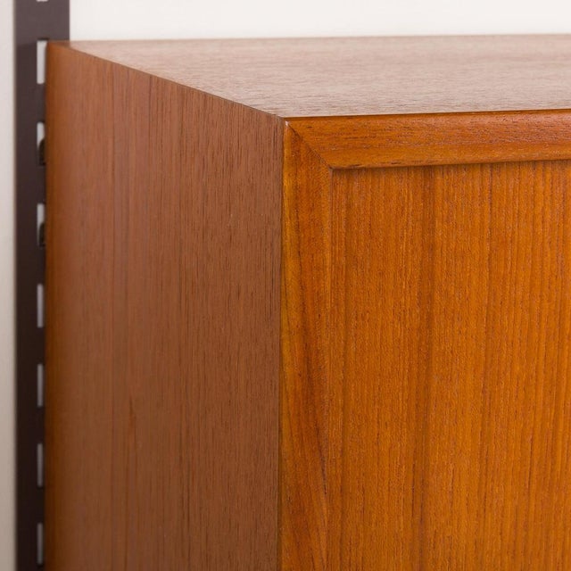 Teak Wall Unit with Desk by Kai Kristiansen for FM Mobler, 1960s, Set of 9 For Sale - Image 12 of 17