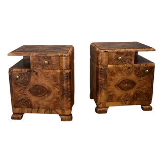 Art Deco Bedside Tables, Czechoslovakia, 1935s, Set of 2 For Sale