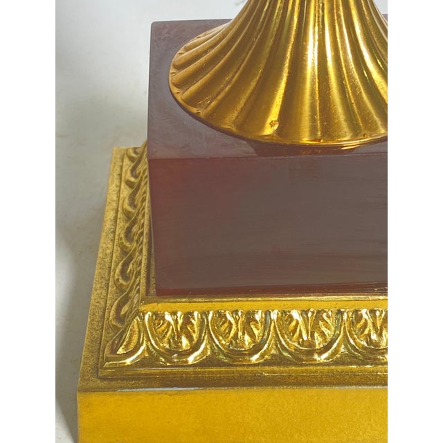 Plastic Table Lamp in Crackle Resin Fractal and Gilt Metal, France, 1970 For Sale - Image 7 of 14