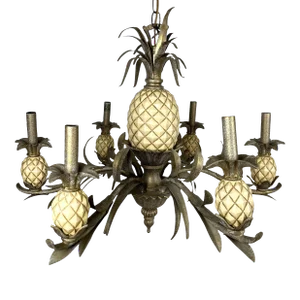 Vintage Pineapple Tole Chandelier