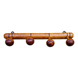 Mid-Century Modern Faux Bamboo Wall Mounted Coat Rack, 1940s For Sale