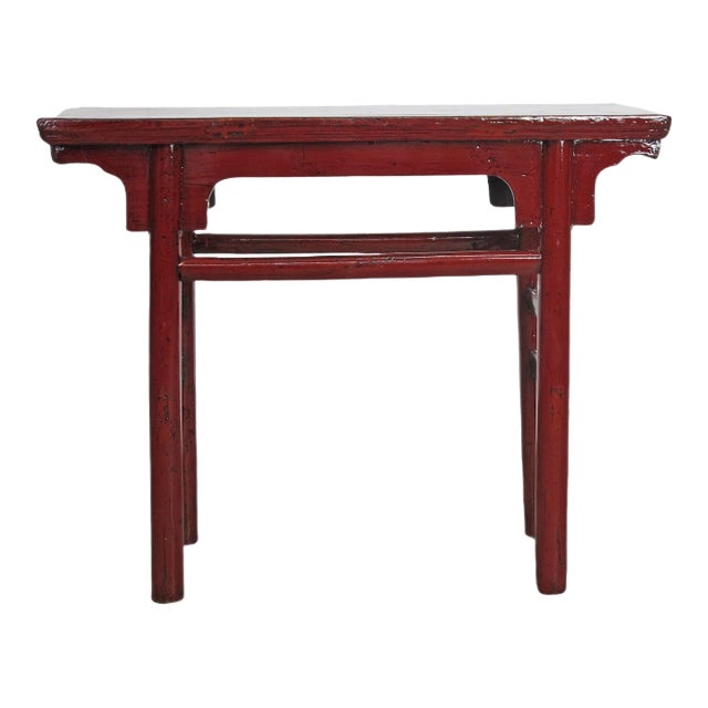 Small Red Antique Stairway Table For Sale