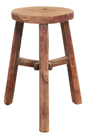 Antique Rustic Round Top Stool