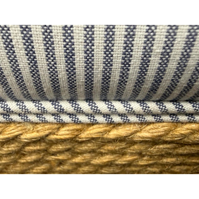 Ivory Coastal Rope Wrapped Upholstered Bench For Sale - Image 8 of 12