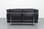 Cassina LC2 Sofa Black Leather Seats by Le Corbusier for Cassina, 2010s For Sale - Image 4 of 12