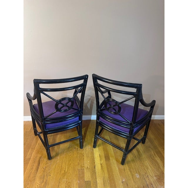 1980s Elinor McGuire Np12 Eliptical Dining Table With 4 Chairs 2 Arm Chairs 1 Desk Chair 2 Bar Stools - Set of 11 For Sale - Image 9 of 18