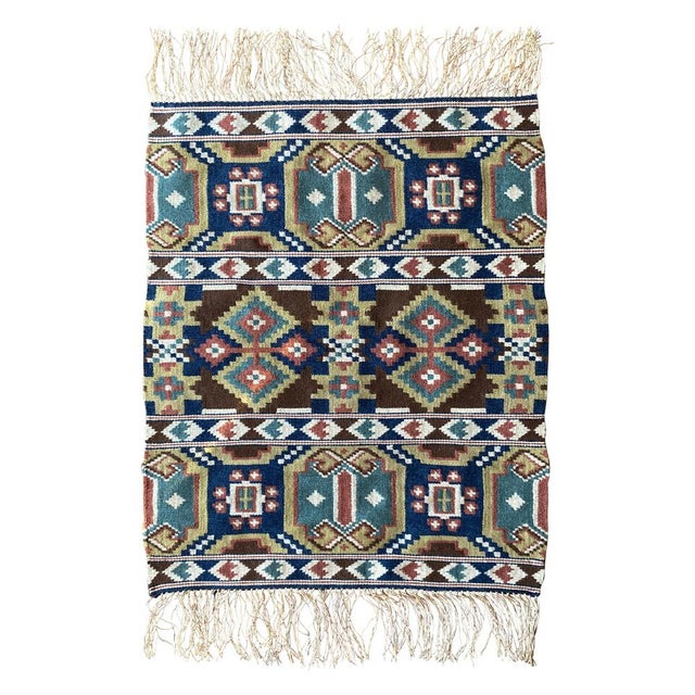 Swedish Folk Art Hand-Crafted Röllakan Tapestry, 19th Century For Sale - Image 12 of 12