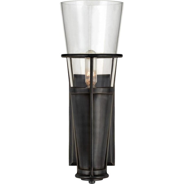 Modern Thomas O'Brien for Visual Comfort Signature Robinson Single Sconce in Bronze with Clear Glass For Sale - Image 3 of 4
