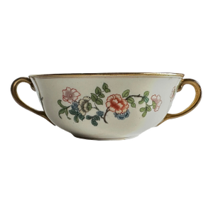 Antique English Johnson Brothers Pareek Floral Bird Bouillon Bowl Trinket Dish