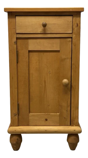 19th Century European Pine Pot Cupboard Nightstand