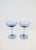 A beautiful pair of Italian Murano blue cocktail or Champagne coupe glasses by Vincenzo Nason & Cie, circa late-20th...
