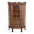 Antique Victorian Carved Oak Curved Glass Bookcase or Display Cabinet by Larkin Co., Circa 1900 For Sale