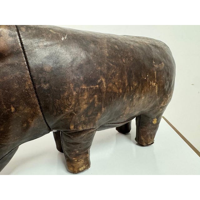 Vintage Leather Hippo by Dimitri Omersa for Liberty and Abercrombie and Fitch, 1970s For Sale - Image 11 of 18