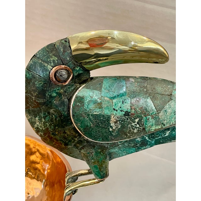 Rare Emilia Castillo Taxco Hammered Copper Toucan Centerpiece Bowl, Signed For Sale - Image 12 of 16