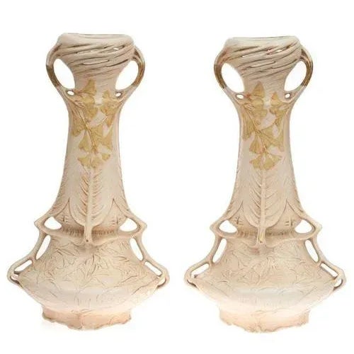 Art Nouveau Vases, Set of 3 For Sale - Image 3 of 5