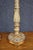 Elegant pair of Italian neoclassical table lamps featuring tapered column forms with richly molded acanthus leaves,...