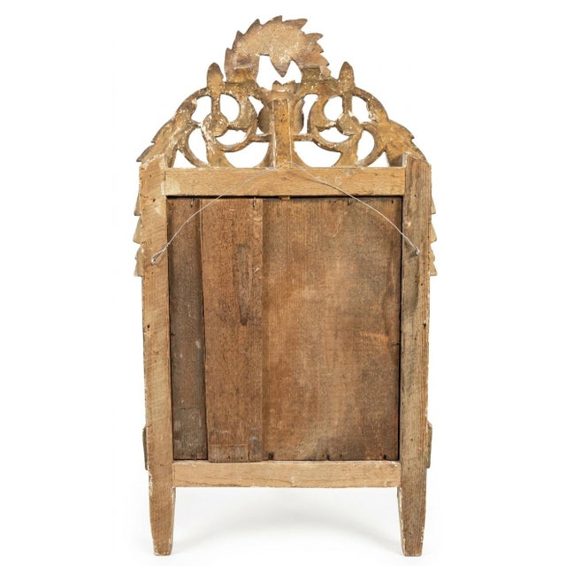 Late 18th Century Louis XVI Wedding Mirror in Gilded and Carved Wood, 1780 For Sale - Image 5 of 13