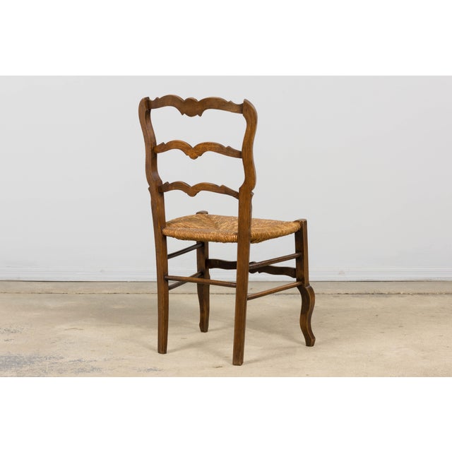 19th Century French Provincial Ladder Back Maple Dining Chairs W/ Rust Seats - Set of 8 For Sale - Image 13 of 18