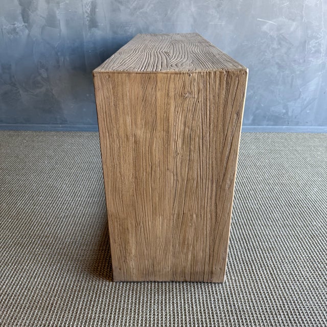 Wood Modern Elm Wood Console Table With Drawers For Sale - Image 7 of 9
