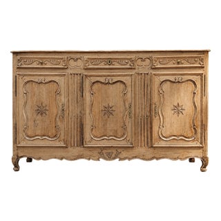 Large Louis XV Carved Oak Three-Door Sideboard, 1870 For Sale