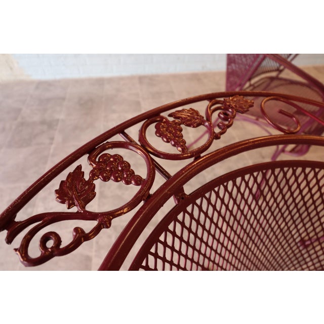 Russell Woodard Mid-Century Russell Woodard Grapevine Wrought Iron Patio Dining Set, 5 Pieces, C. 1950s, Attributed For Sale - Image 4 of 16