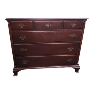 1940s English Chippendale Mahogany Chest of Drawers For Sale