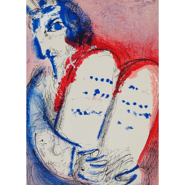 Marc chagall (1887-1985) moses and the tables, 1956 original lithograph (atelier mourlot) unsigned on paper 37 x 26.5 cm...
