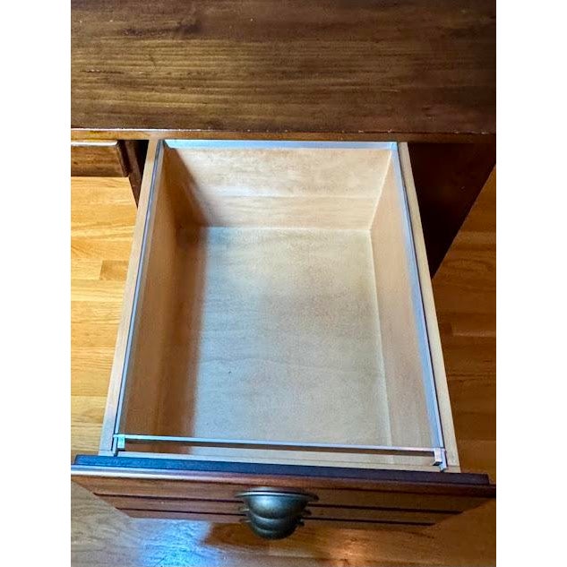 Bronze Pottery Barn Walnut Bedford Executive Desk (Check My Other Listing for a Matching Desk, Sold Separately) For Sale - Image 8 of 15
