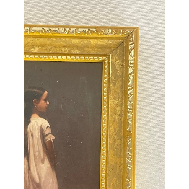 Miniature Léon Bonnat “Roman Girl at a Fountain” Portrait Print in Gilt Frame For Sale - Image 10 of 10