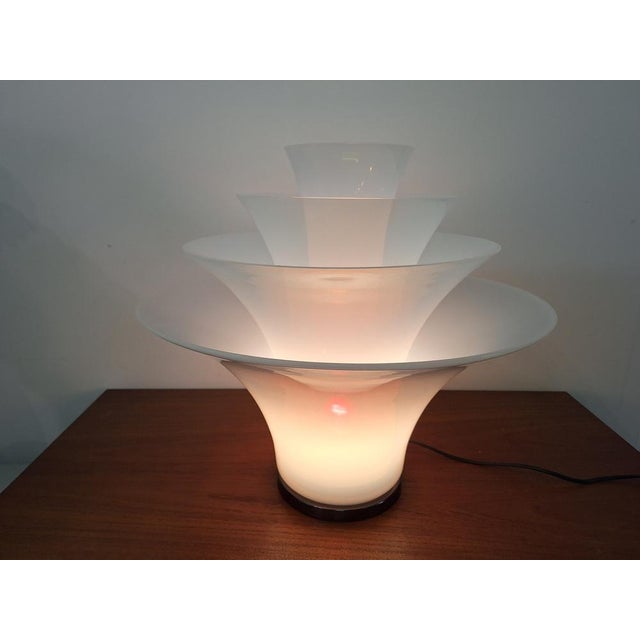 Table Lamp Petal Model with 4 Opalescent Glasses and Floral Motifs from Murano For Sale - Image 6 of 18