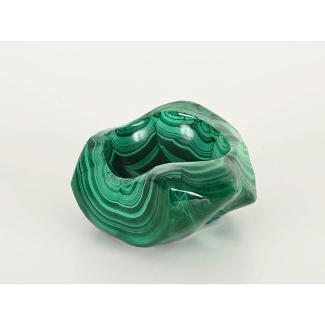 Large Vide-Poche or Bowl in Malachite Green Italian Marble, Italy, 1970s For Sale - Image 4 of 18