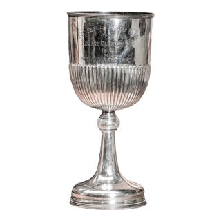 Impressive Large Sterling Silver Ornate High Quality Antique Cricket Sports Trophy For Sale