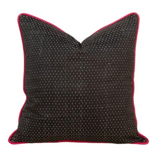 Shyama Black Dotted Ahir Handloom Pillow For Sale