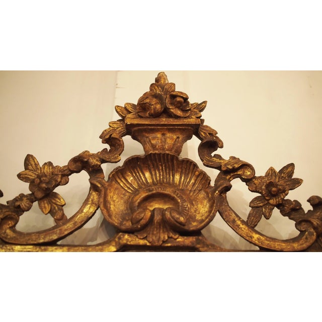 Wood Period Louis XVI Mirror With a Shell Cartouche For Sale - Image 7 of 10