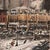 1950s 'Winter in the City' by James Carlin, Mid-Century Urban Landscape Featuring 1930s Scaffold Sky Sign, American Modern Realism For Sale - Image 5 of 9