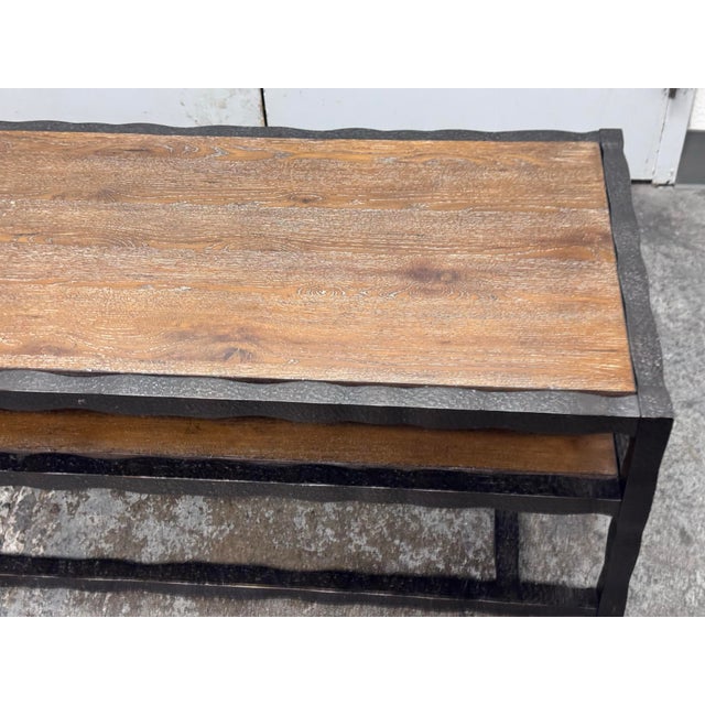 Bassett Furniture Wood + Metal Tiered Coffee Table For Sale - Image 10 of 12
