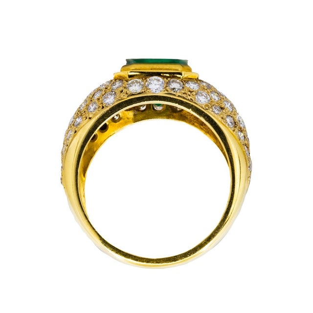 Late 20th Century 18k Emerald Ring, Size 5 For Sale - Image 4 of 4