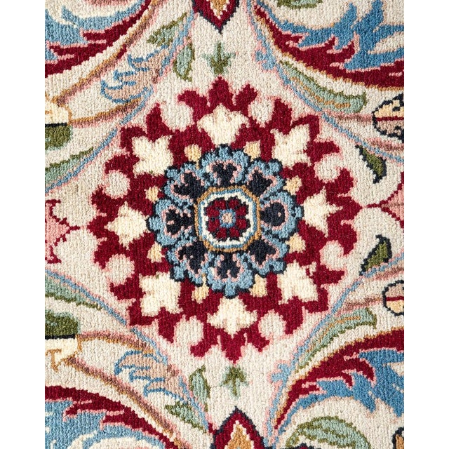 Traditional Mogul, One-of-a-Kind Hand-Knotted Area Rug in Ivory, 8' 0" x 10' 9" For Sale - Image 3 of 8