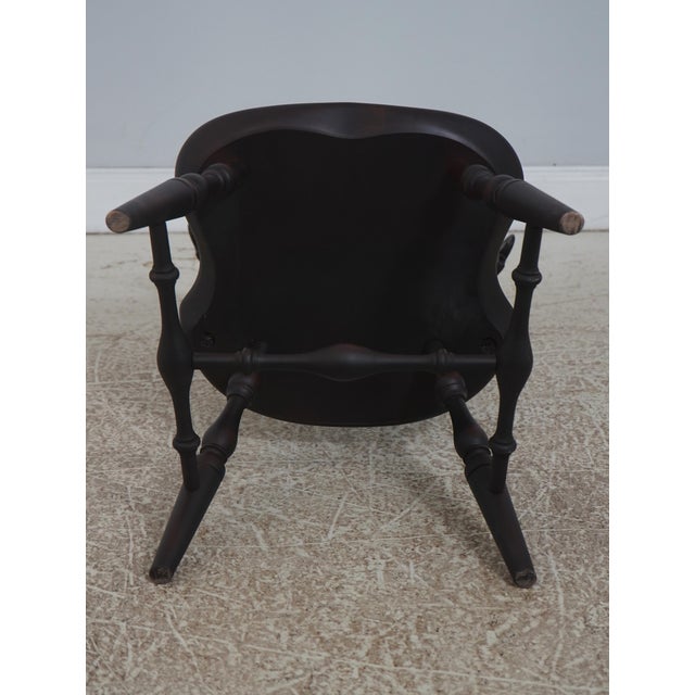 Set of 8 Black Crackle Painted Finish Windsor Dining Room Chairs For Sale - Image 18 of 18
