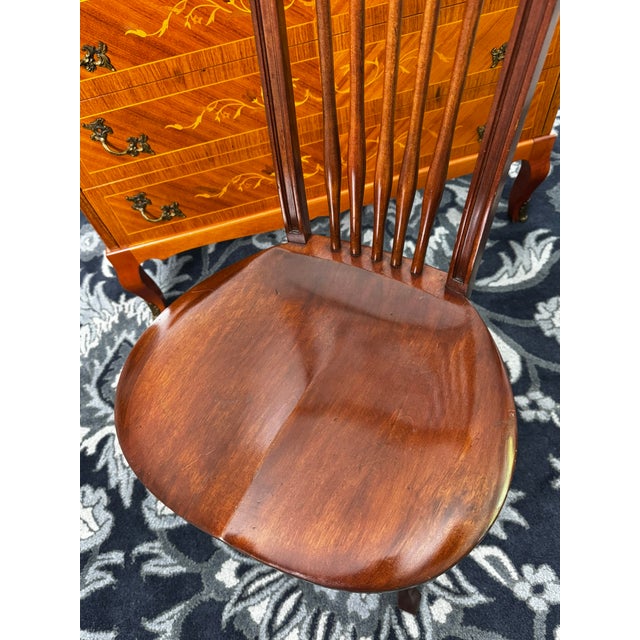 Shell 1970s Traditional Roll-Top Secretary Desk With Mother-of-Pearl Inlay Chair For Sale - Image 7 of 12
