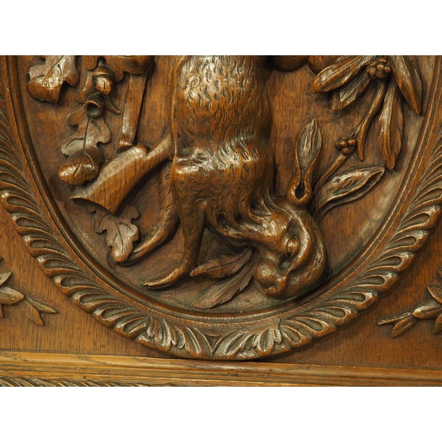Pair of French Antique Black Forest Panels in Carved Oak, Late 19th Century For Sale In Dallas - Image 6 of 18