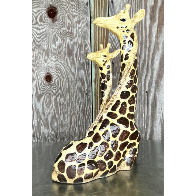 Ceramic Vintage Boho Glazed Ceramic Giraffe For Sale - Image 7 of 7