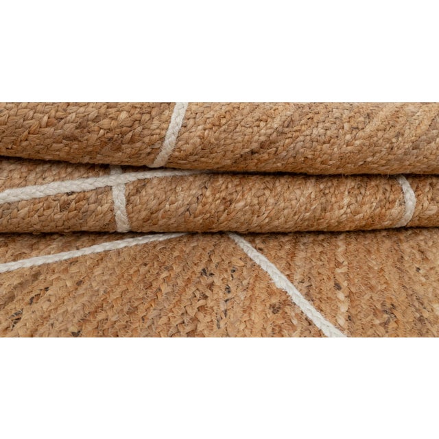 Textile Modern Geometric Bohemian Jute Rug 5x5 Ft. For Sale - Image 7 of 12