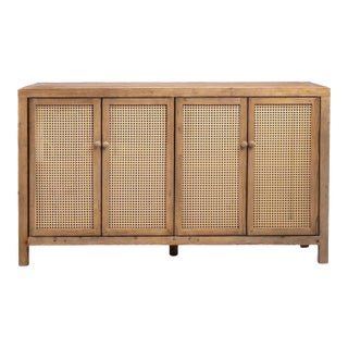 Rattan Cane Door Sideboard For Sale
